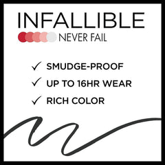 Maybelline Infallible Never Fail – application précise de la ligne avec texture crème veloutée