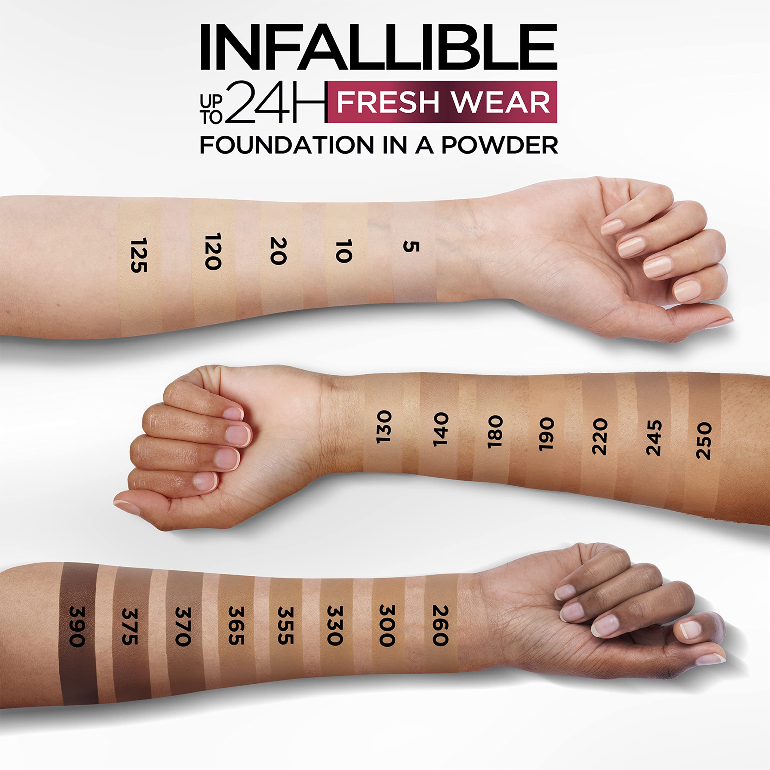 Maybelline Infallible, teinte Sable radieux adaptée à un look naturel.
