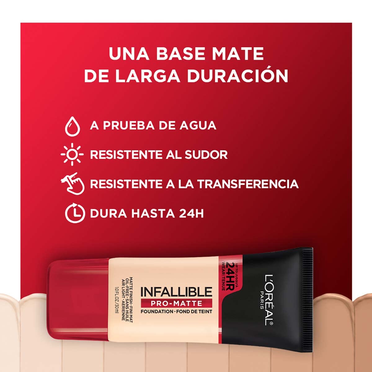 Maybelline Infallible Pro-Matte fini demi-mat durable pour une peau homogène.