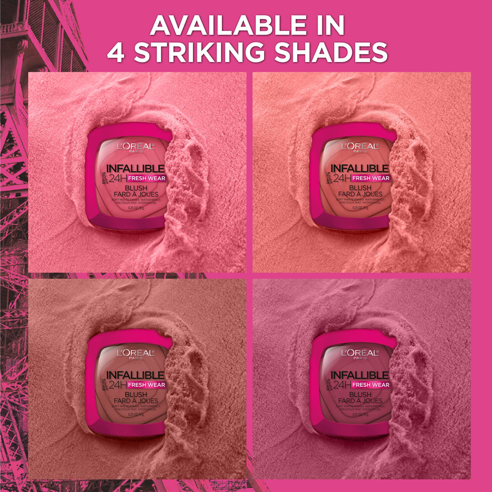 MAYBELLINE Infallible Fard à Joues Poudre, formule résistante à l'eau et à la chaleur.