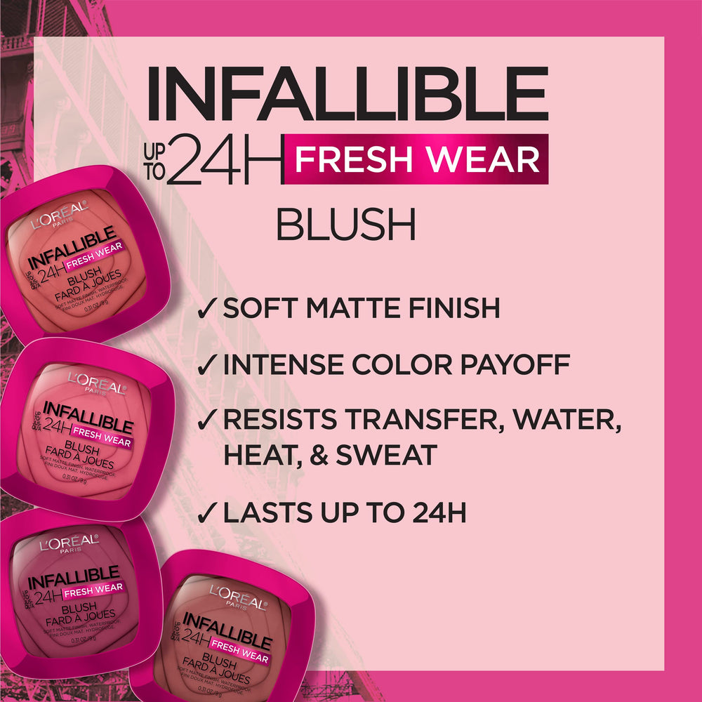 MAYBELLINE Infallible Fard à Joues Poudre, pigmentations modulables et fini mat, sans surcharge.