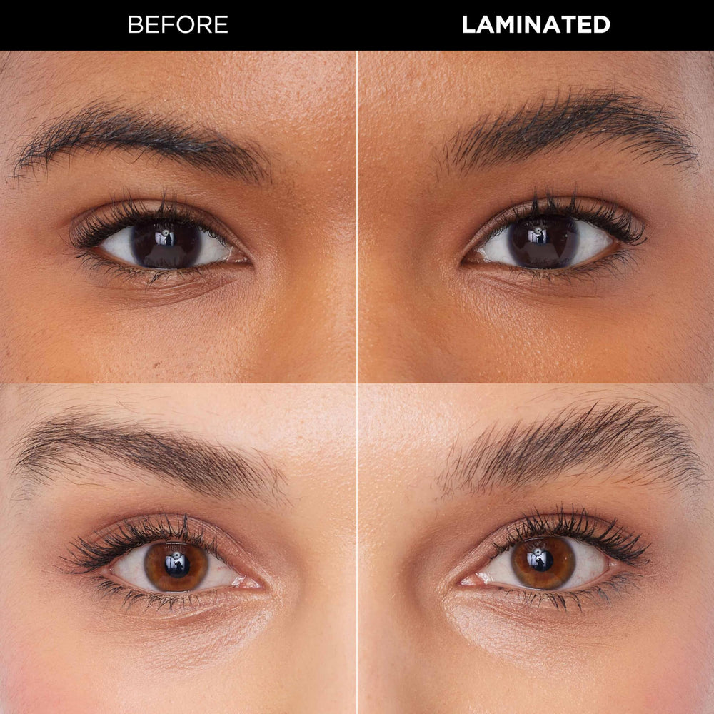 Application précise avec l'applicateur incliné pour chaque sourcil.