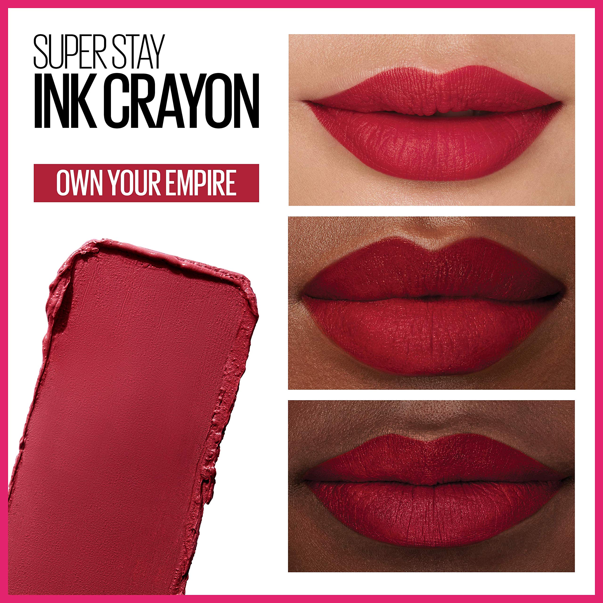 Maybelline Super Stay Ink Crayon texture matte qui tient longtemps sans bavure.