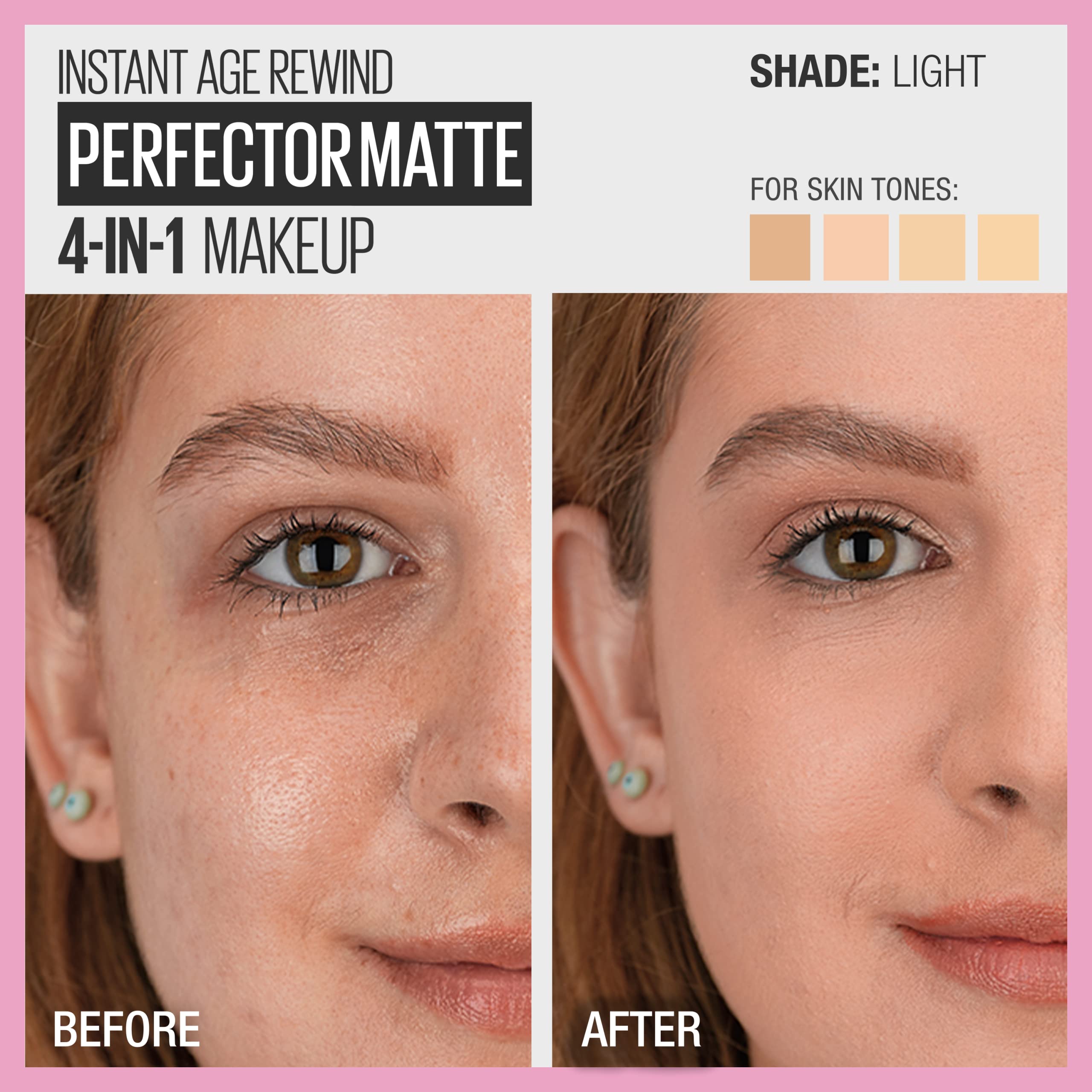 Maybelline Instant Age Rewind 4-en-1 Matte camoufle les imperfections rapidement.