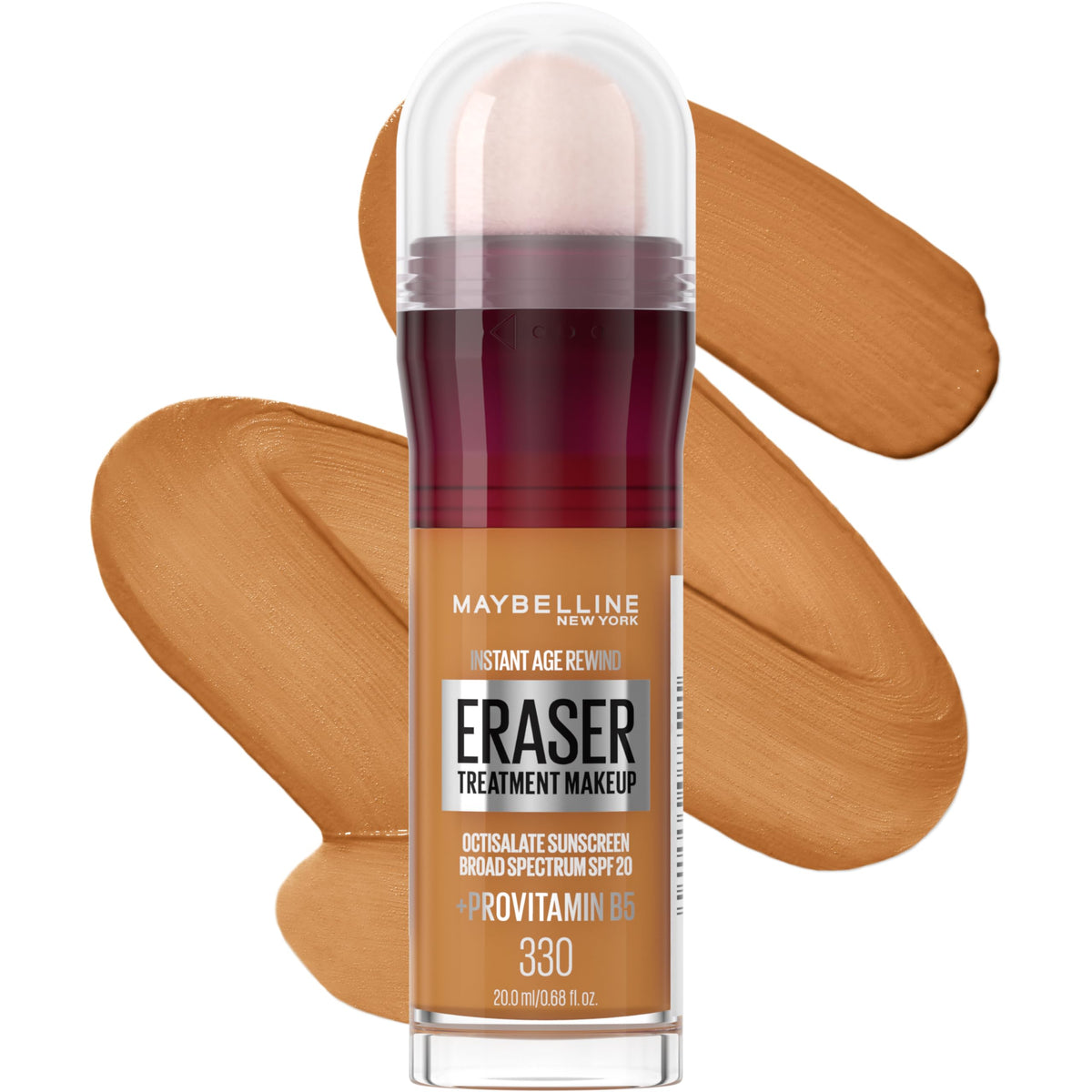 Maybelline Instant Age Rewind Eraser Foundation bottle with SPF 20 for all-day blur