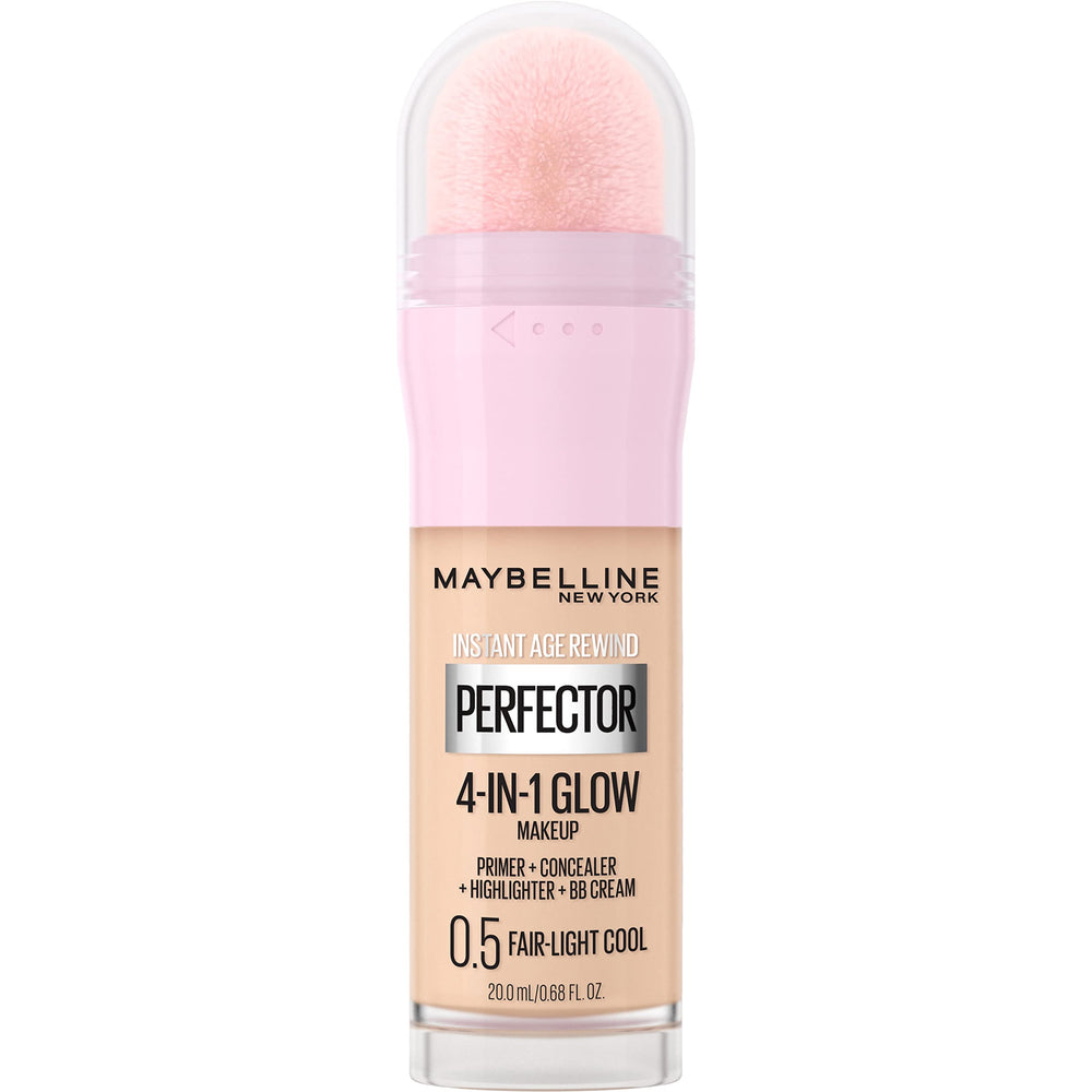 Maybelline Instant Perfector Glow avec embout éponge intégré, fini lumineux naturel.