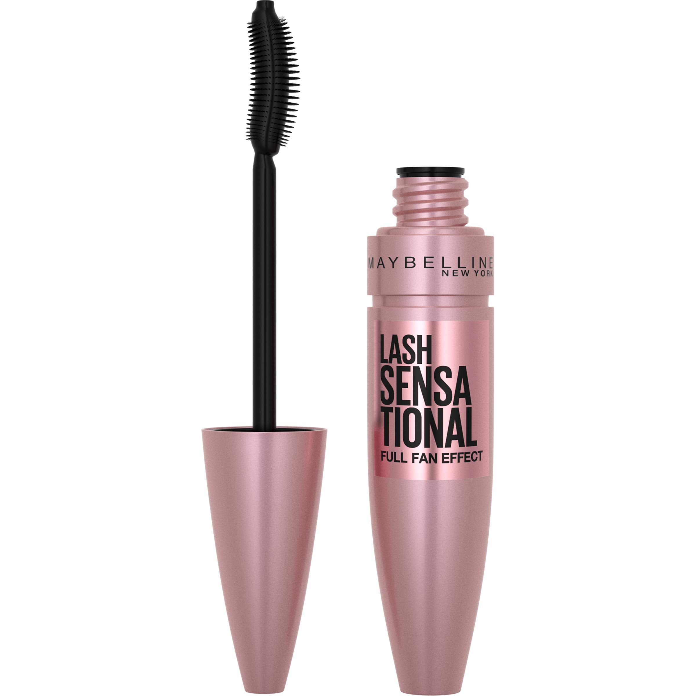 Mascara Maybelline Lash Sensational, brosse en éventail offrant un volume sans paquets.