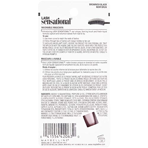 Mascara Maybelline Lash Sensational, effet fan prêt à l'emploi sans paquets.