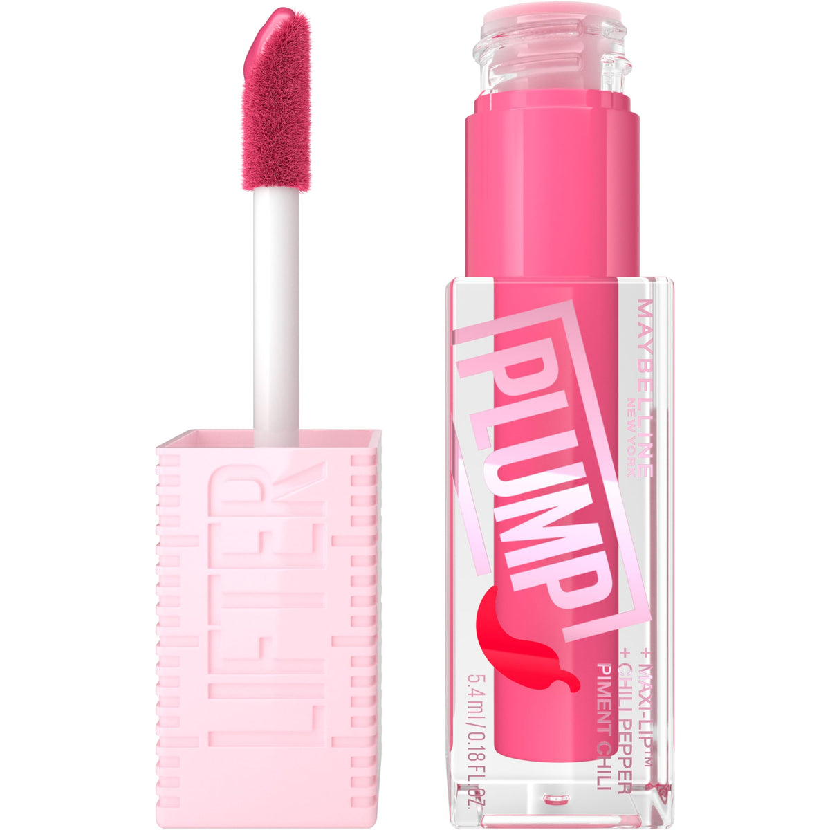 Maybelline Lifter Gloss avec embout XL pour une application précise et lisse.
