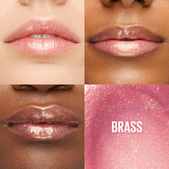 Maybelline Lifter Gloss teinte Brass Rose Neutre sur les lèvres
