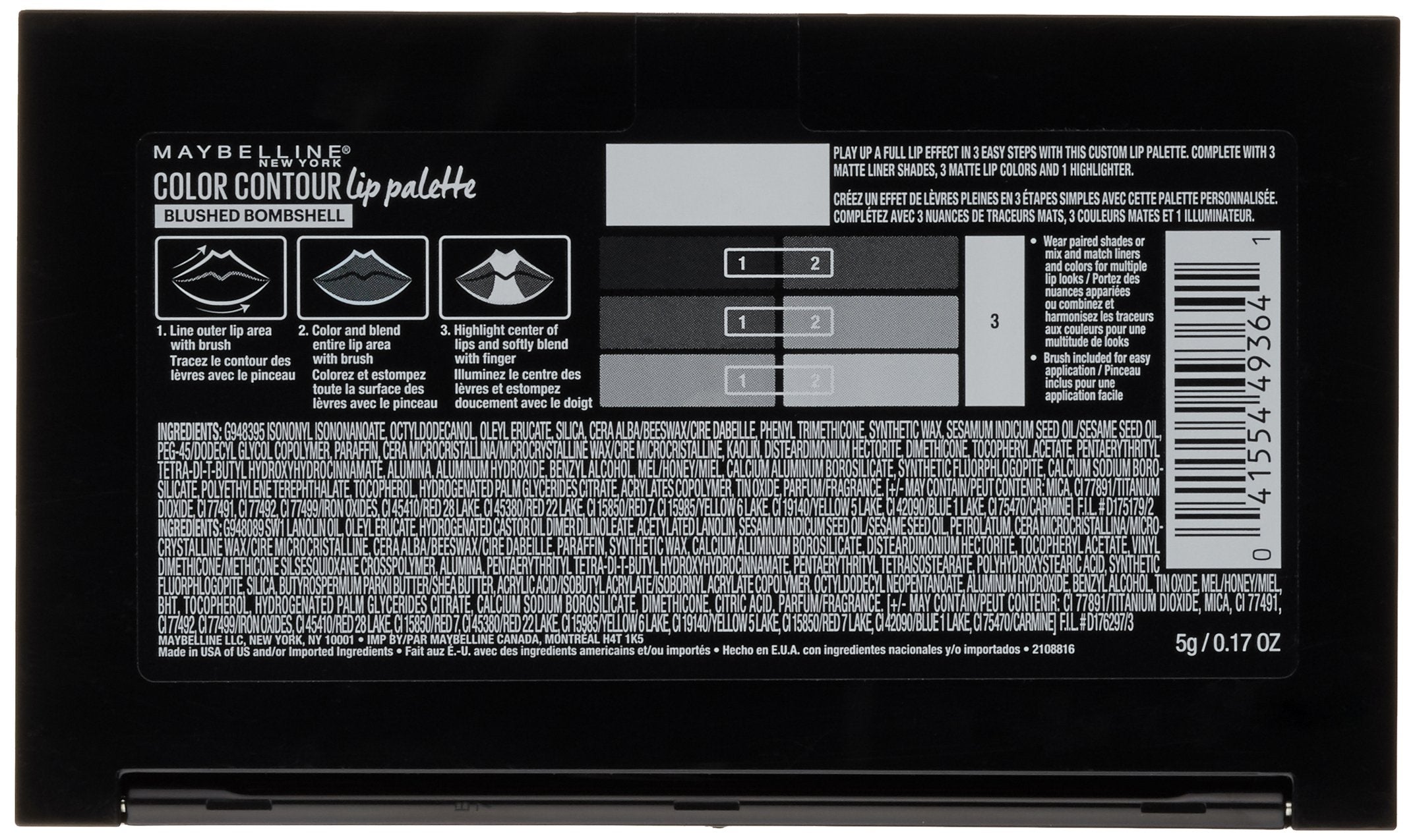 Maybelline Lip Studio Color Contour Palette — illuminateur des lèvres pour centre lumineux.