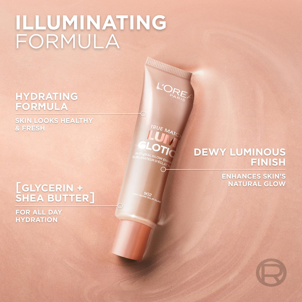MAYBELLINE Lumi Glotion utilisé sous fond de teint pour une base lumineuse.