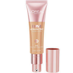 Maybelline Lumi Le Glow Tint sur flacon, hydratation légère pour une peau lumineuse et uniforme.