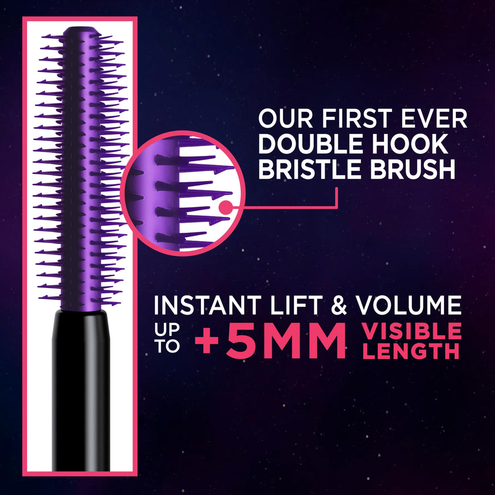MAYBELLINE Telescopic Lift mascara bleu stellaire, volume intense et regard profond.