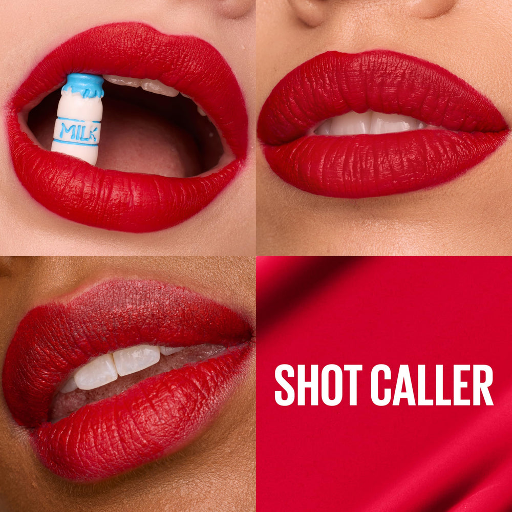 Maybelline Matte Ink teinte rose rouge vif offrant une couleur saturée durable.