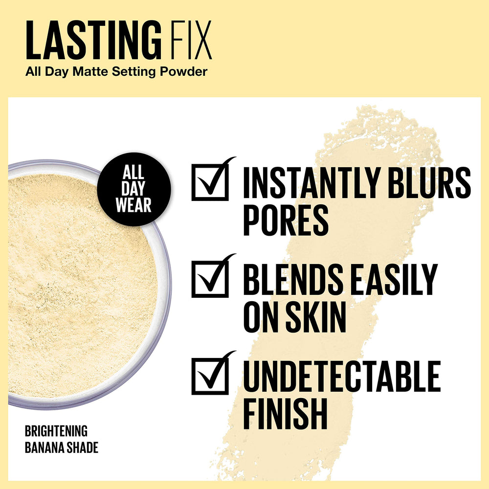 Maybelline Poudre Banana: fini mat qui maîtrise la brillance tout au long de la journée.