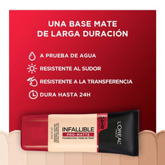 MAYBELLINE Pro-Matte fond liquide demi-matte jusqu'à 24h sans effet lourd.