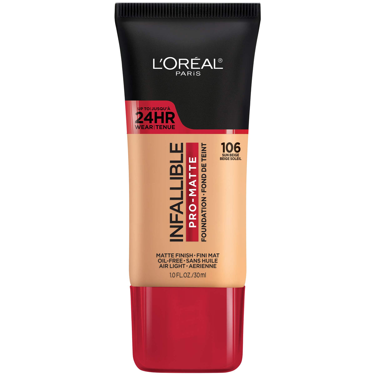 Maybelline Pro-Matte fluide-teint bouteille: texture legere et tenue longue duree.