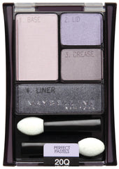 Maybelline Expert Wear Quads – ombres pastel velours, tenue longue durée sans pli.
