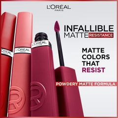 Maybelline rouge liquide mat résistance, finition mate durable toute la journée.