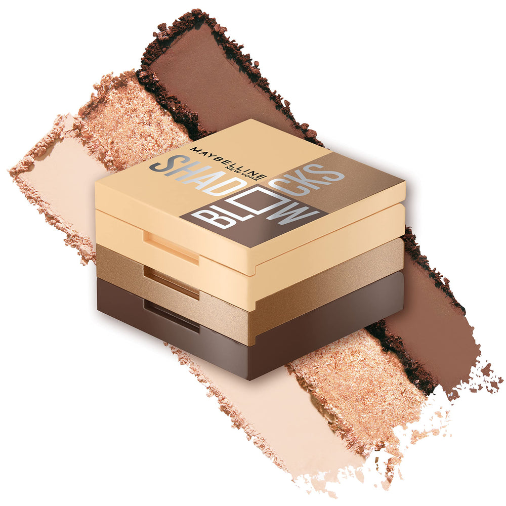Maybelline Shadow Blocks Trio, ombres mates, pour un regard intense et longue tenue.