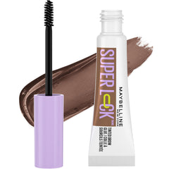 Maybelline Super Lock Brow Glue avec brosse styling prête pour une tenue durable.