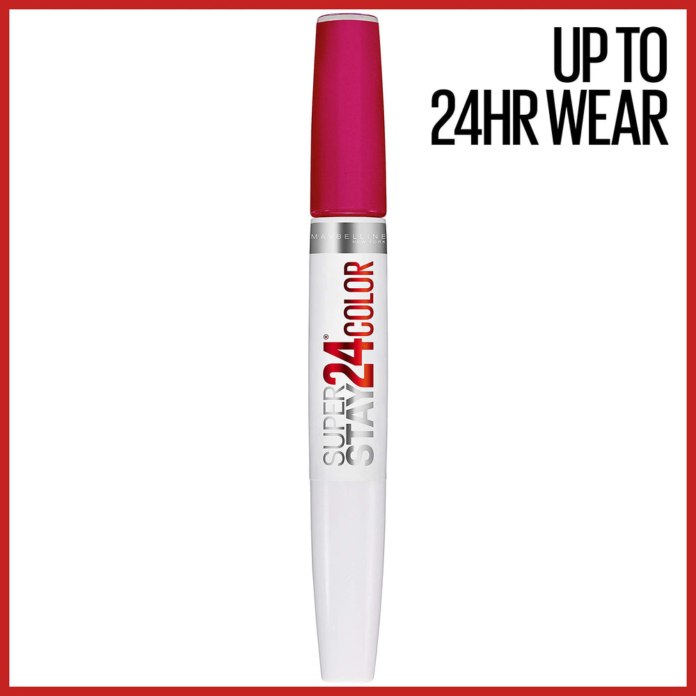 Maybelline Super Stay 24 rouge liquide, application précise et séchage rapide.