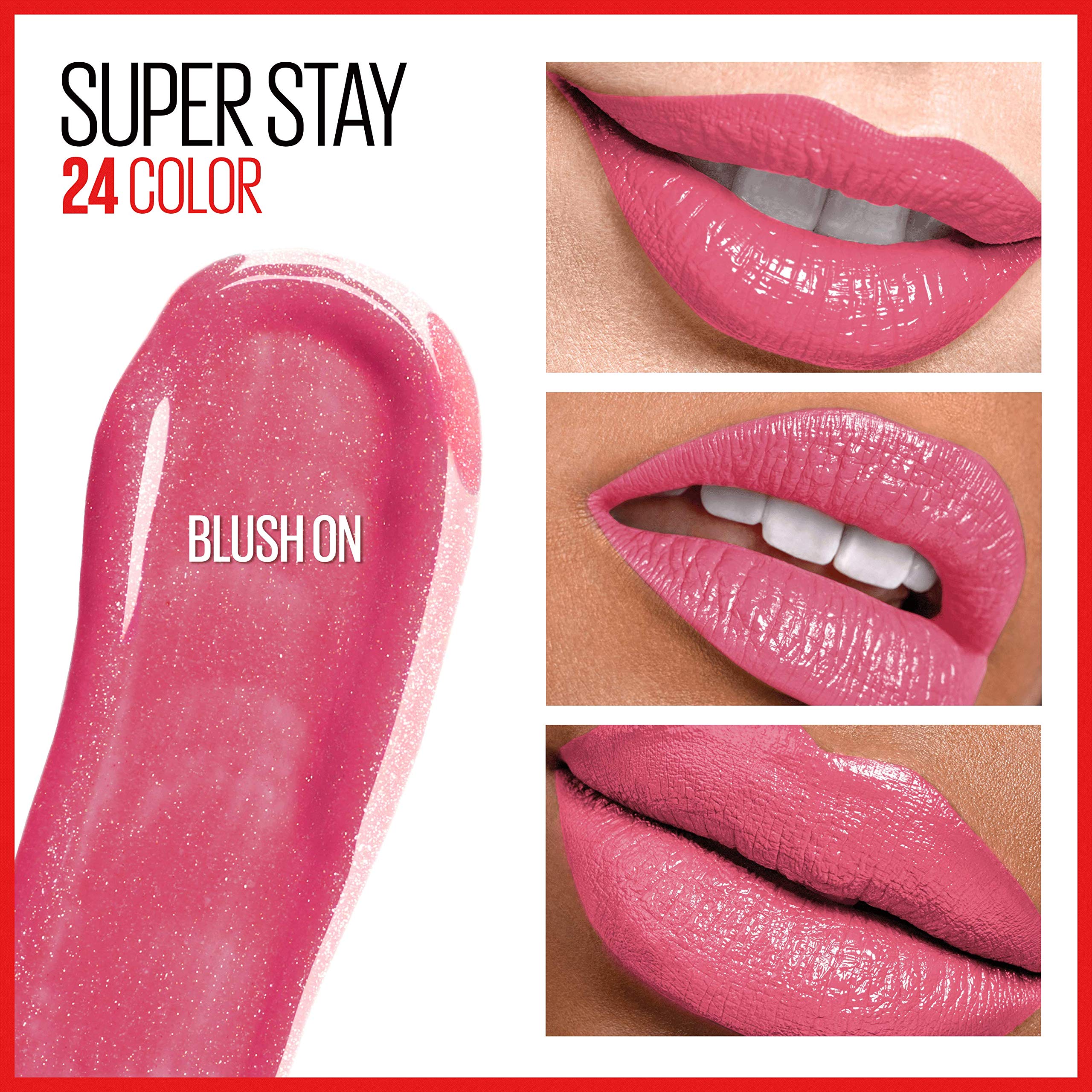 Coloration pigmentée rose Maybelline Super Stay 24, tenue toute la journée.