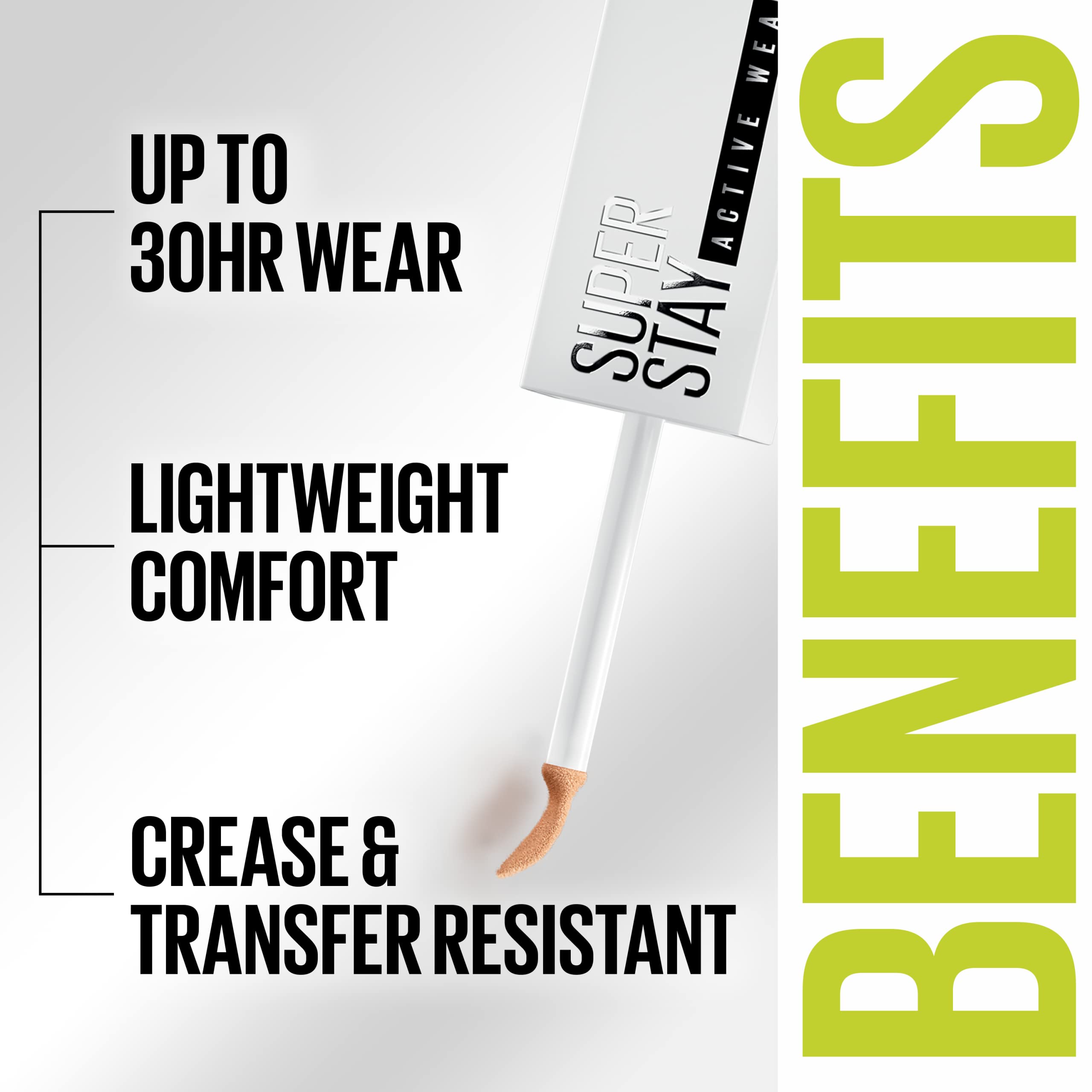 Maybelline correcteur résistant au transfert pour une tenue fiable.