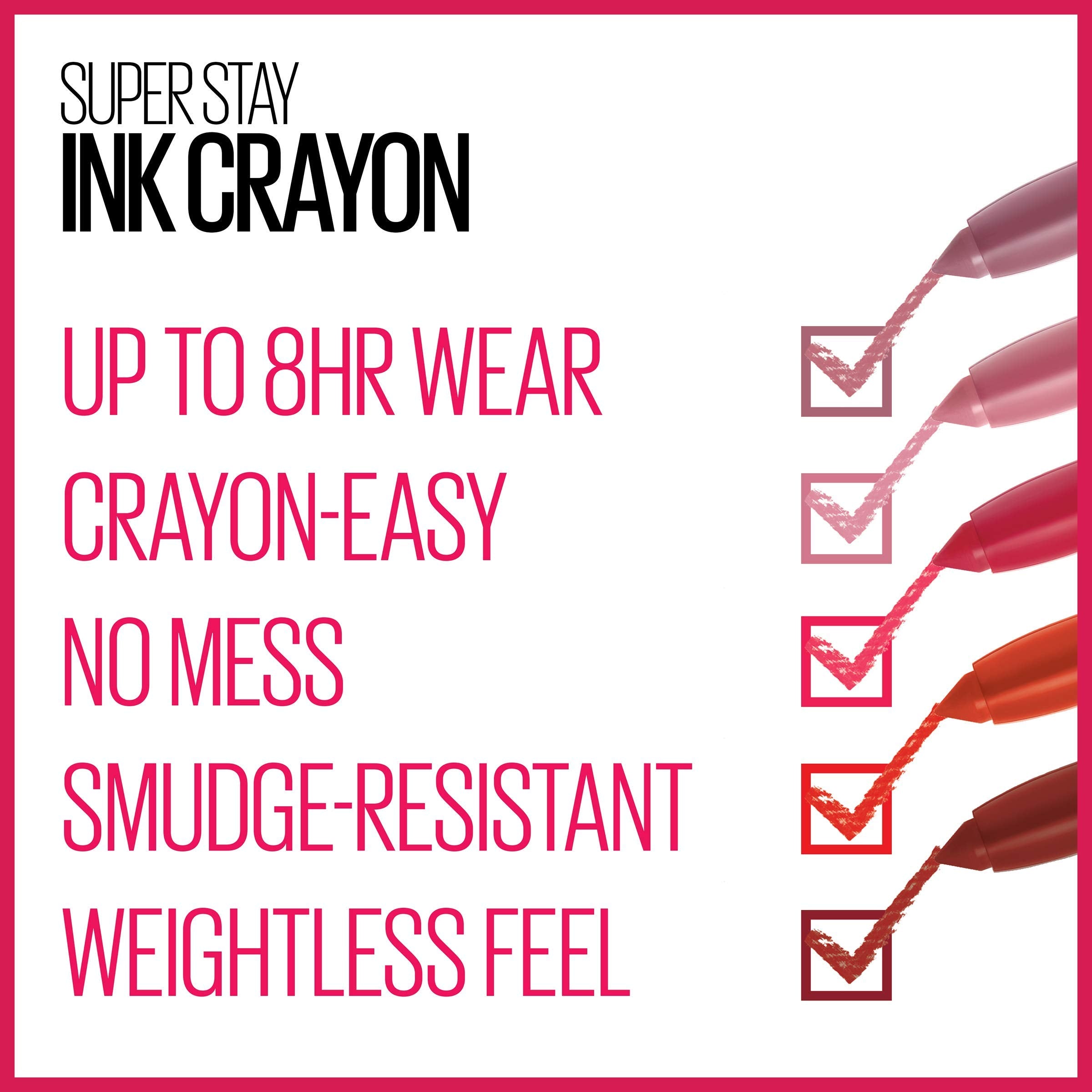 Application précise grâce au crayon lèvres Maybelline.