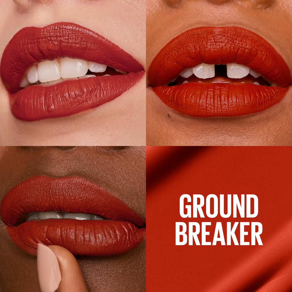 Maybelline Super Stay Matte Ink finition matte Ground-Breaker pour allure nette sans bavure.