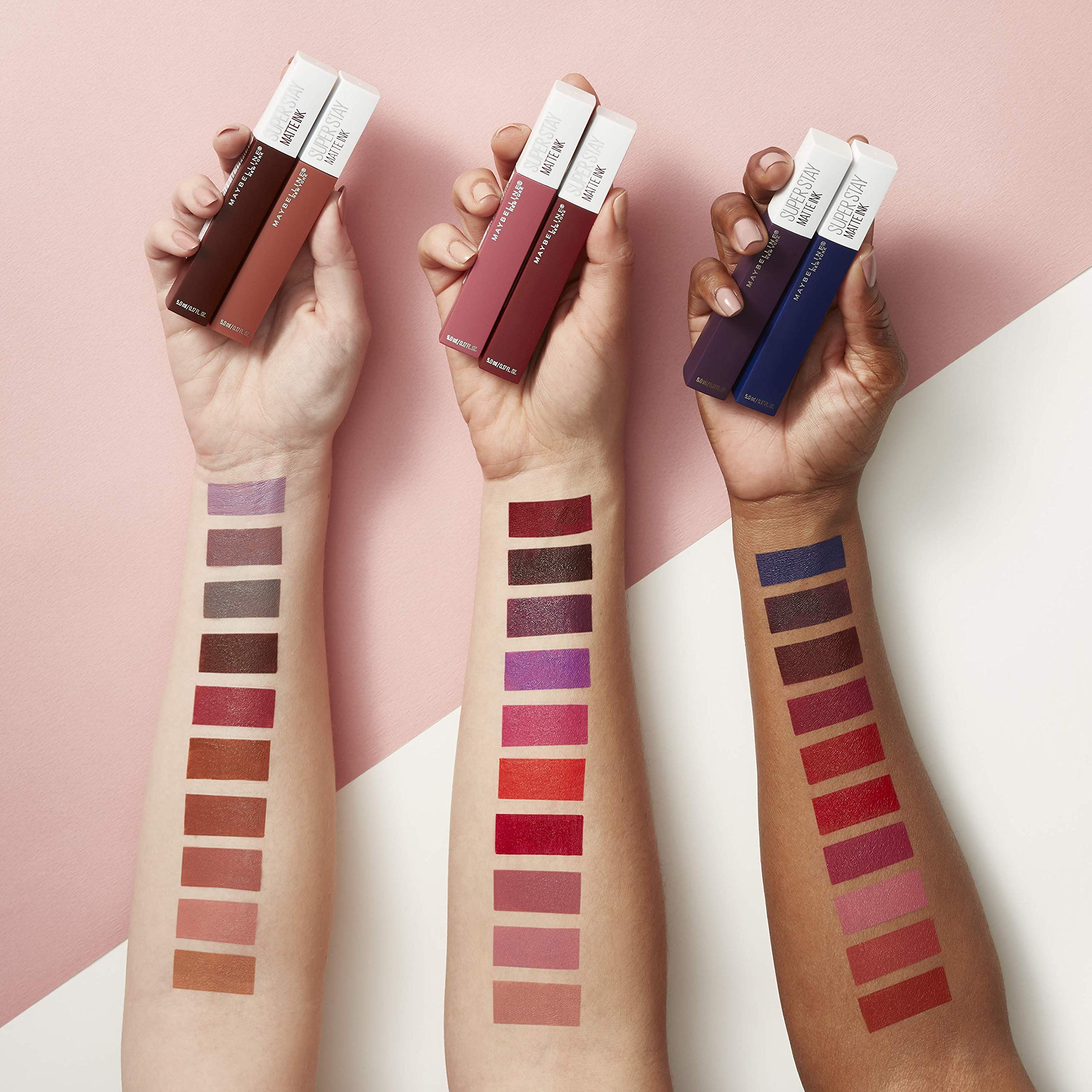 Maybelline Super Stay Matte Ink – usage polyvalent pour un look complet avec fond de teint et yeux.
