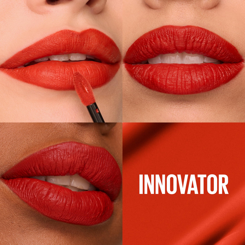 MAYBELLINE Super Stay Matte Ink Cardinal, teinte rouge cardinal, couleur audacieuse et longue tenue.