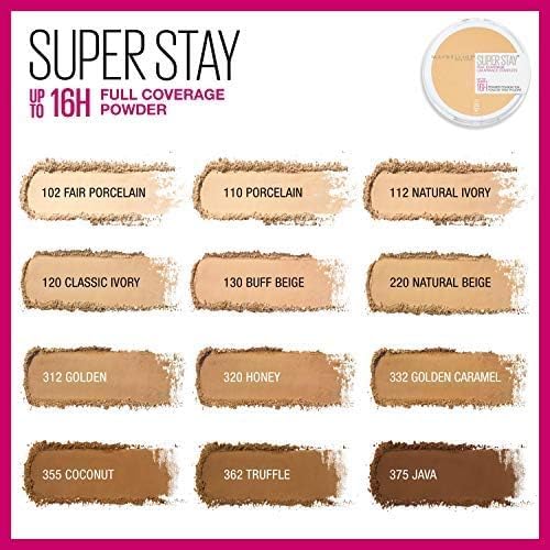 Maybelline Super Stay poudre conçu pour un fini mat léger sur la peau.