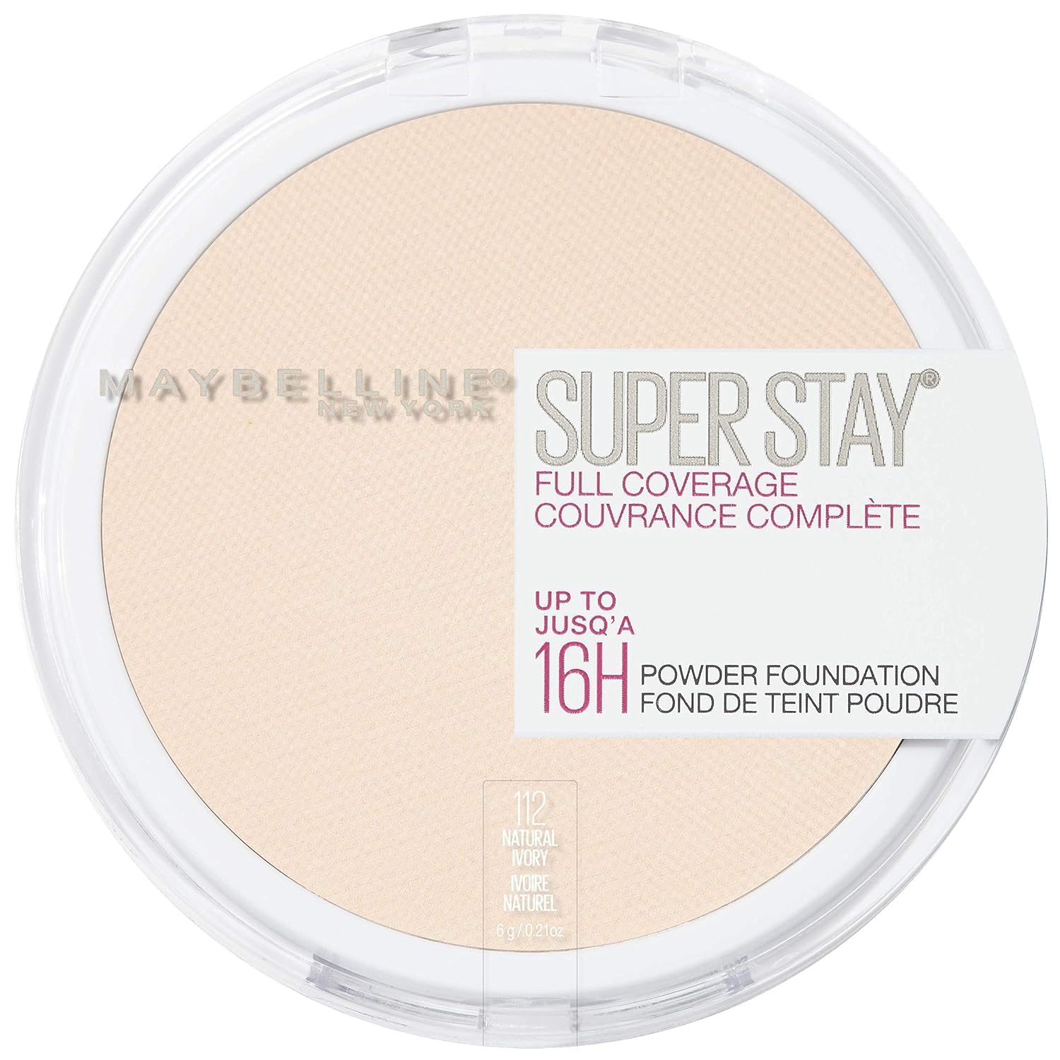 Maybelline Super Stay poudre fond teint ivoire naturel, tenue longue durée.