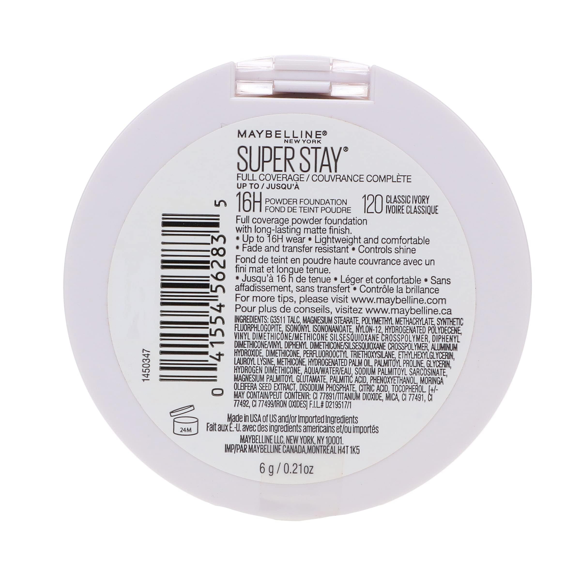 Idéal avec d'autres produits Maybelline pour un teint coordonné.
