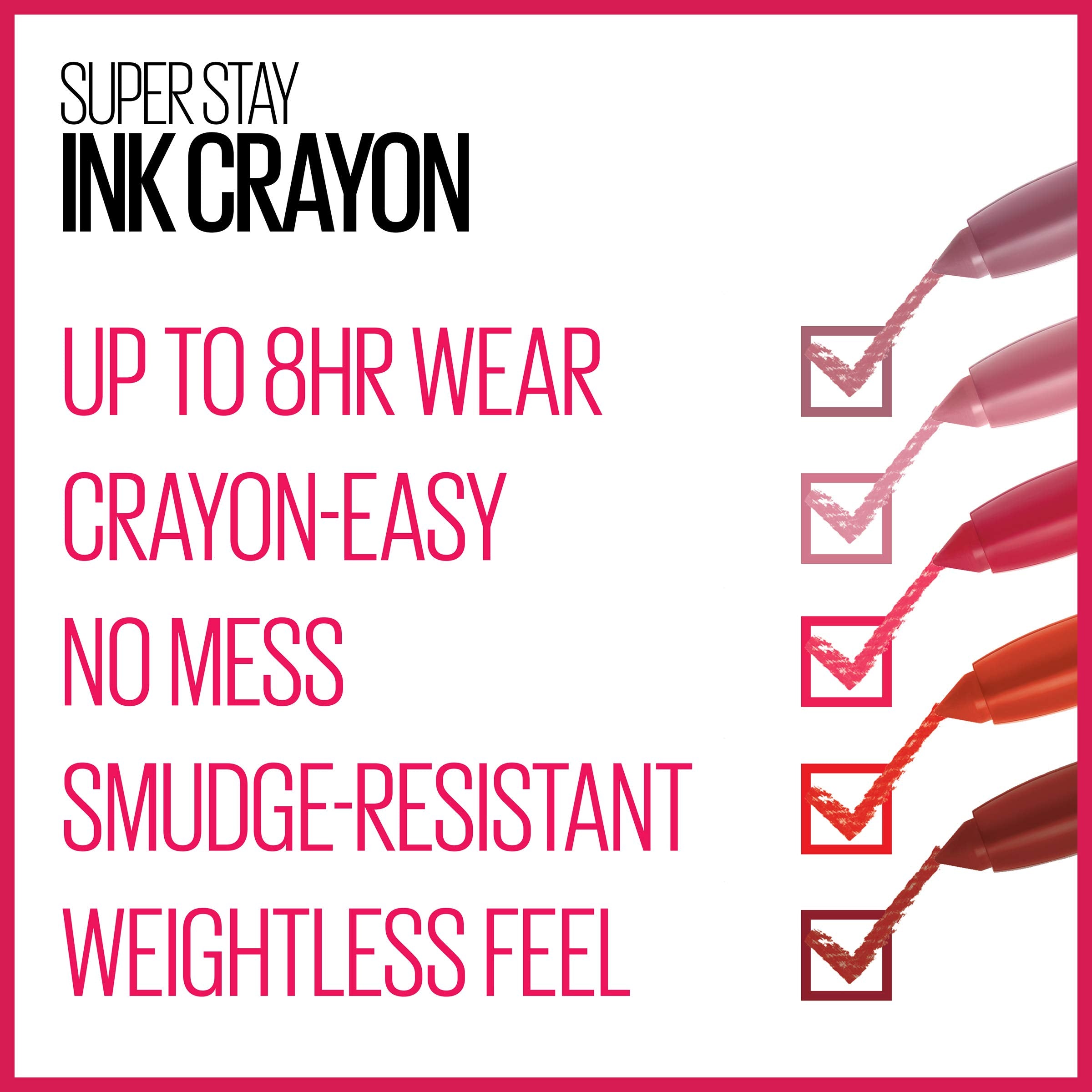 Maybelline SuperStay Ink Crayon Matte – teinte rouge intense pour un look sophistiqué.