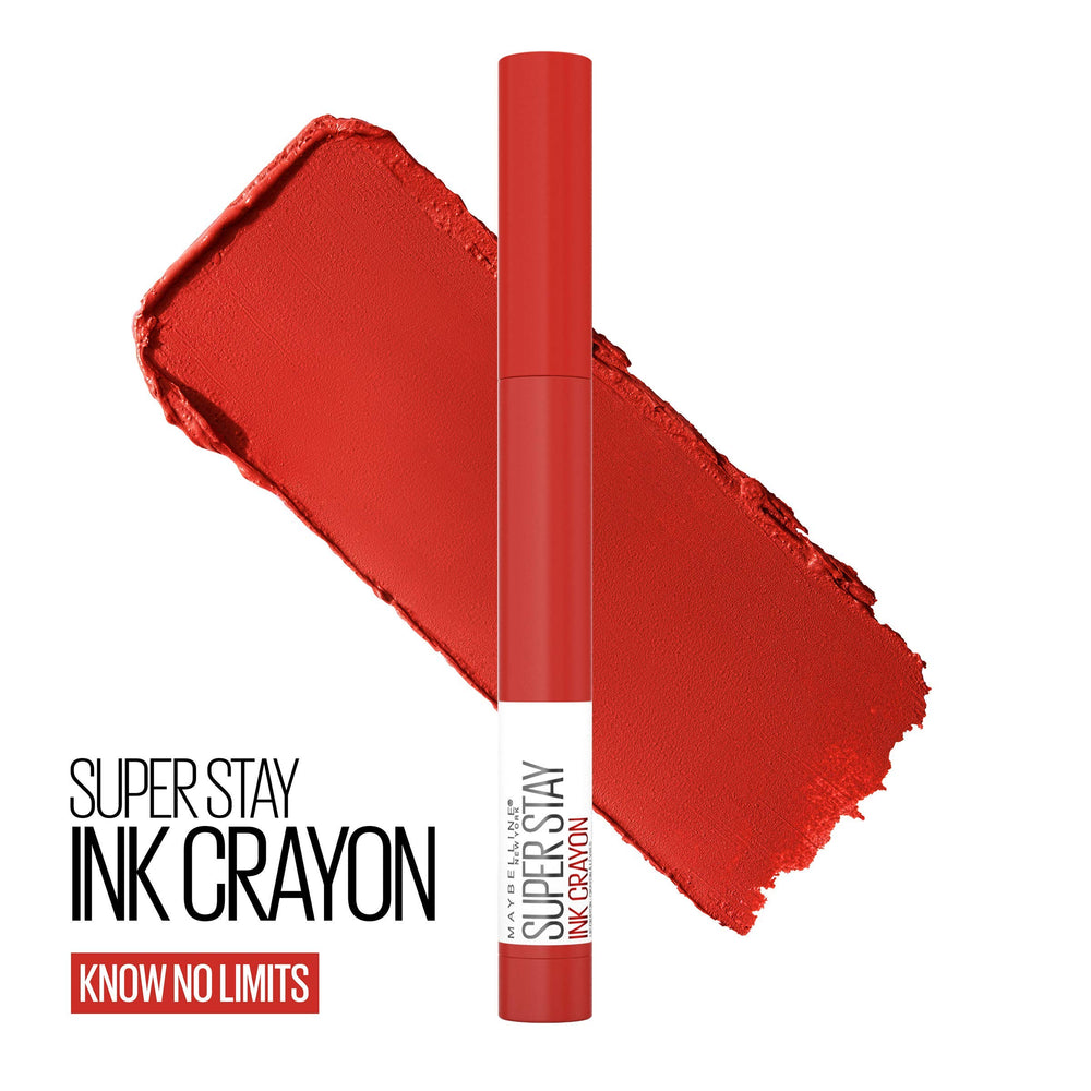 Maybelline SuperStay Ink Crayon Matte – formule longue tenue adaptée aux journées actives.