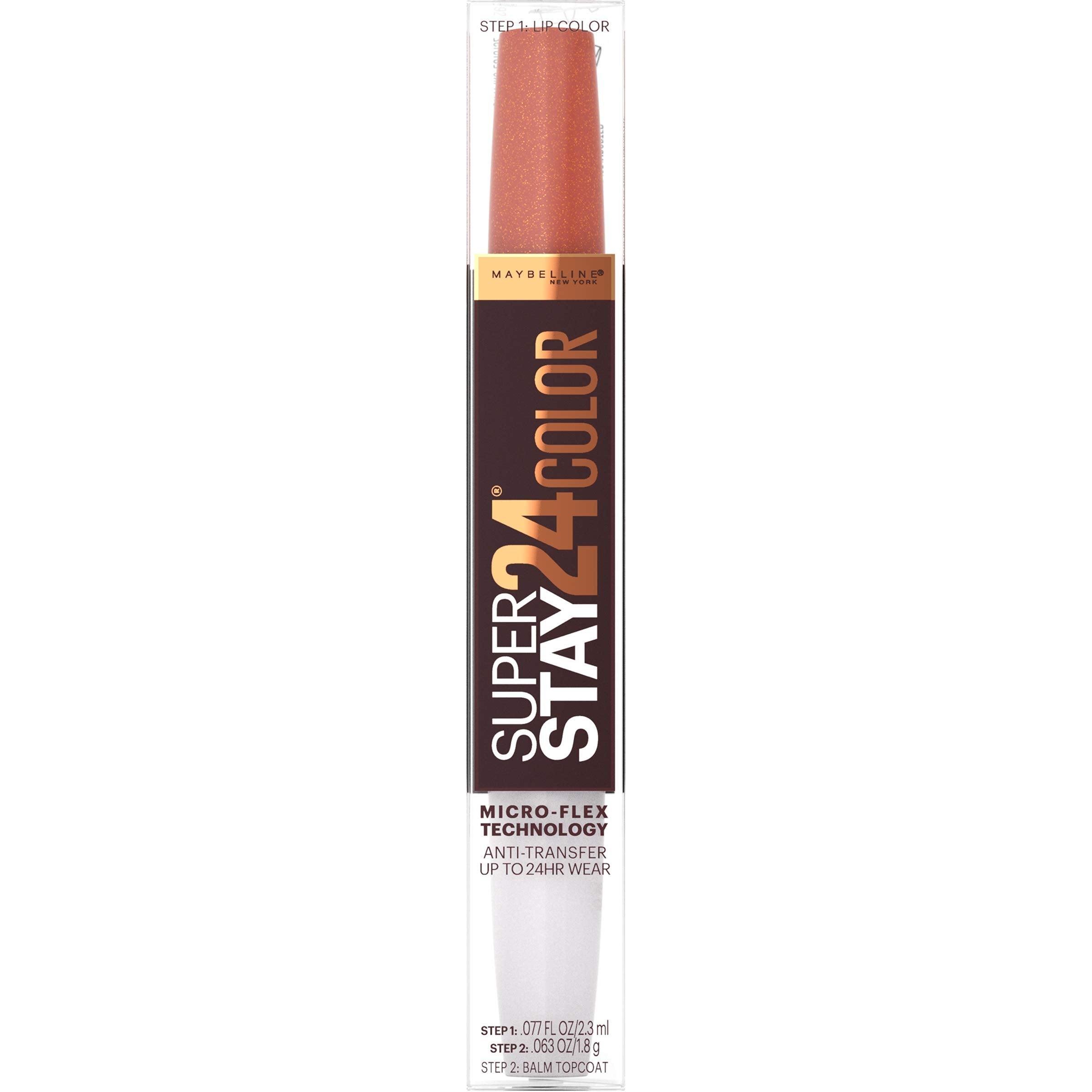 Maybelline SuperStay 24 - étapes d'application en deux temps.