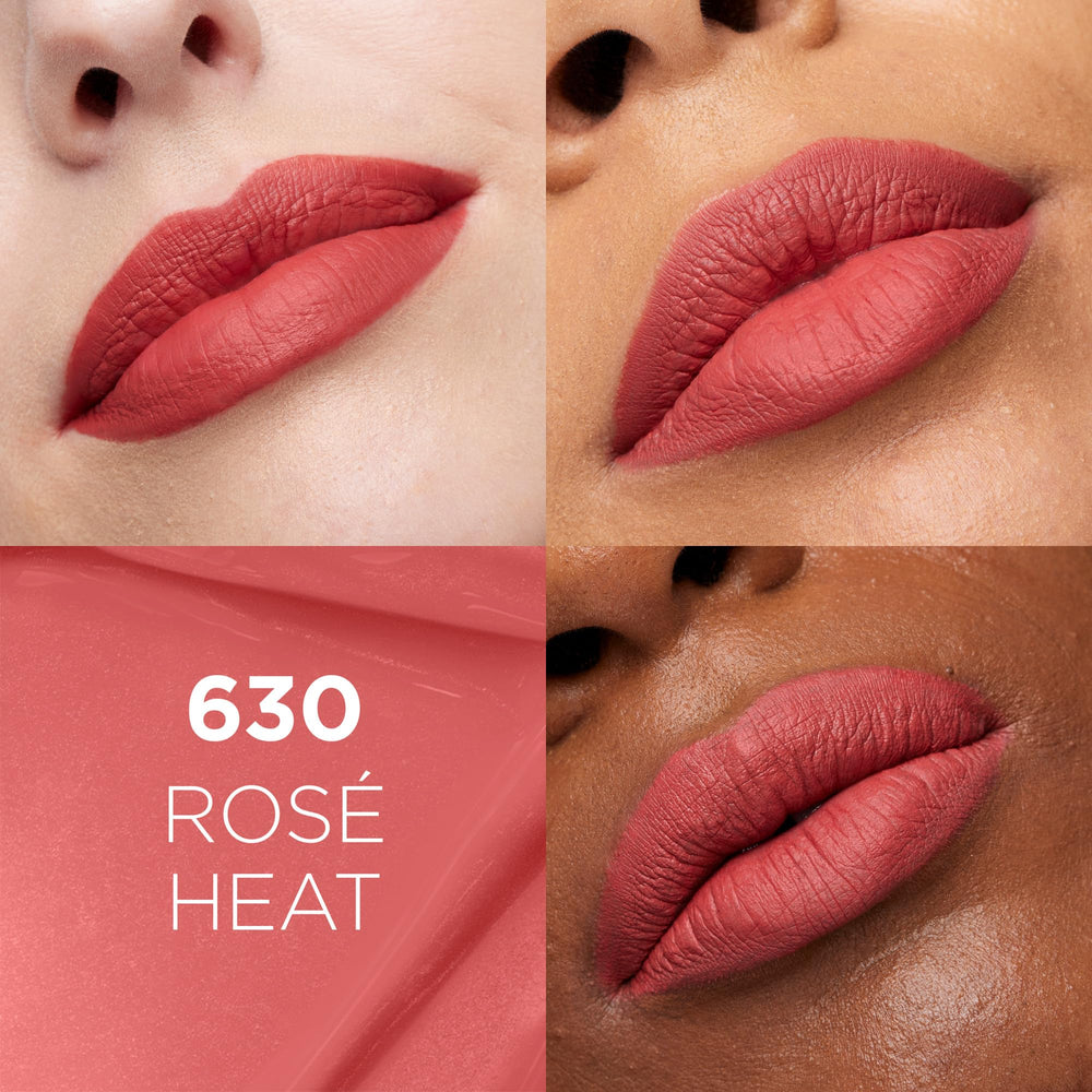 Swatch Rose Heat 630 sur peau, couleur fidèle et pigment riche.