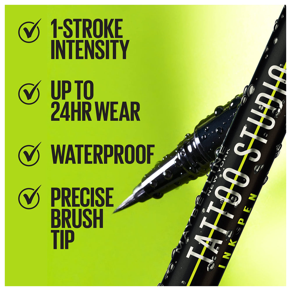 Maybelline Tattoo Studio Pigments Noirs Intenses, noir profond qui dure.