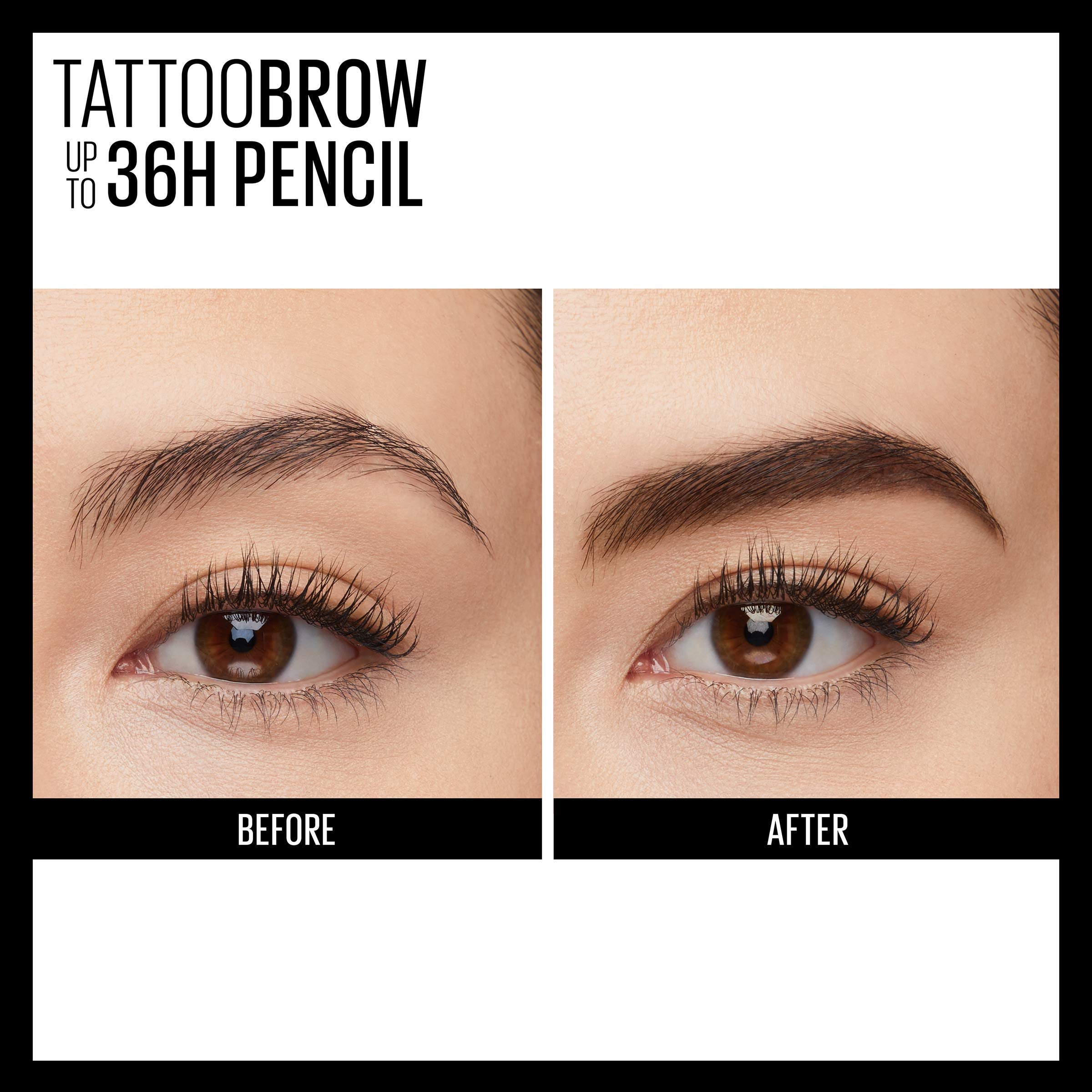 Maybelline TattooStudio brosse-spoolie intégrée pour un mélange naturel.