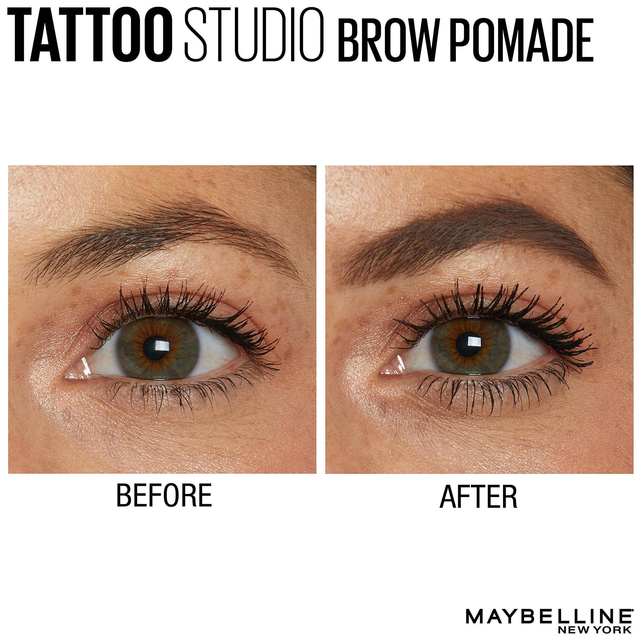 Finition naturelle achievable avec Maybelline TattooStudio Brow Pomade