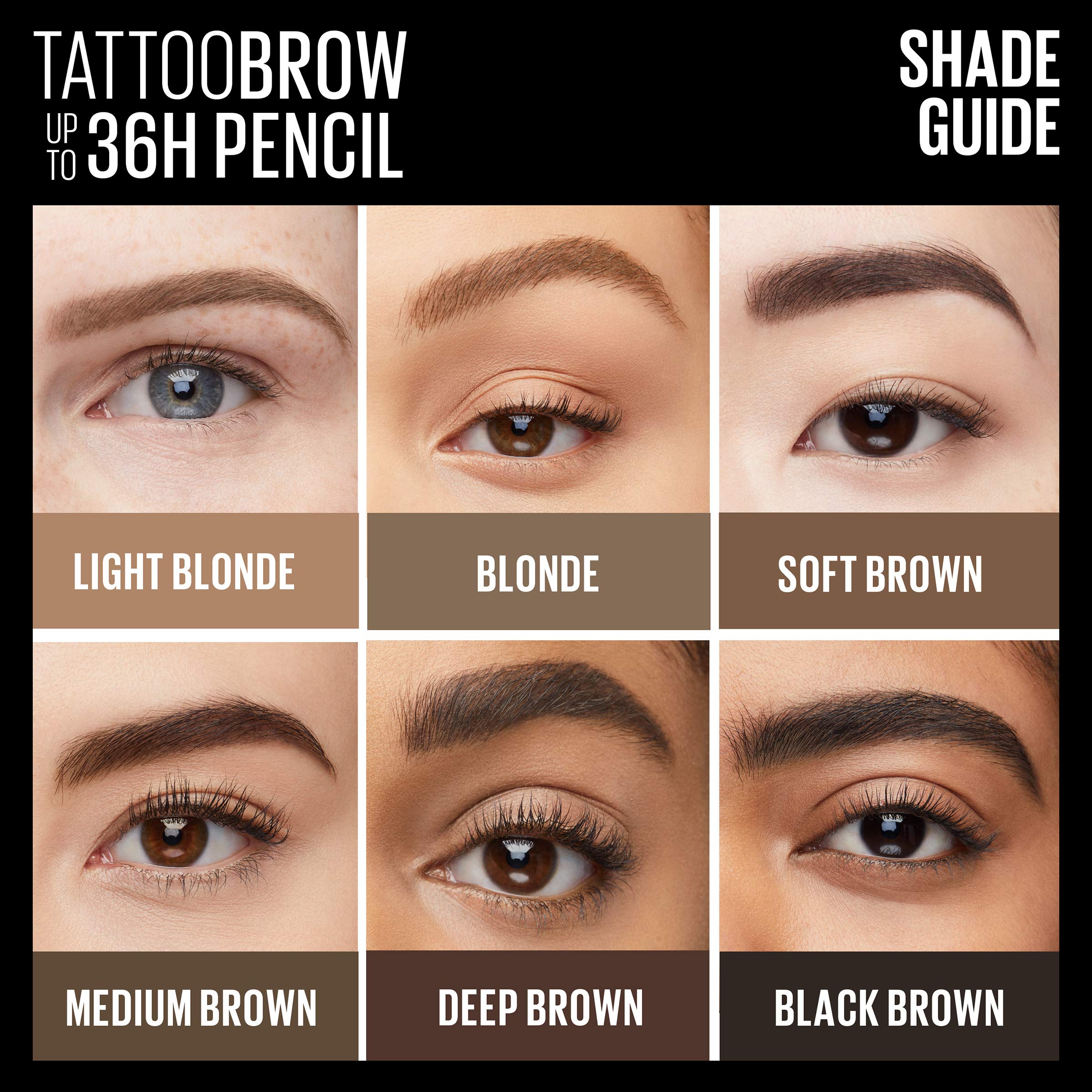 Maybelline TattooStudio pigmentation noir-brun adaptée à tous les sourcils