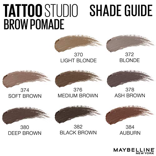 Maybelline TattooStudio Sourcils – pigment noir-brun, couleur fidèle et durable