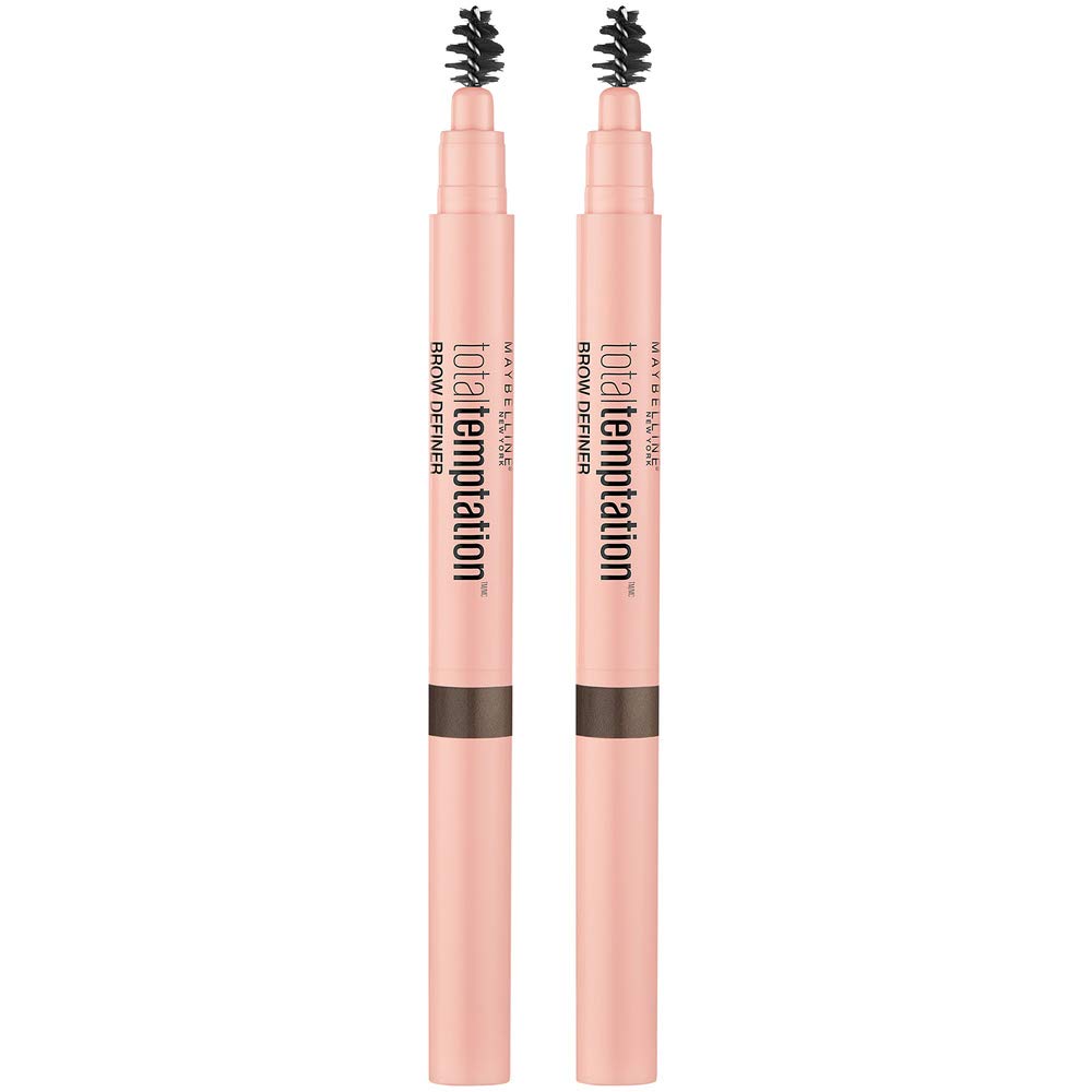 Maybelline Total Temptation Sourcils avec brosse à sourcils intégrée pour estomper.