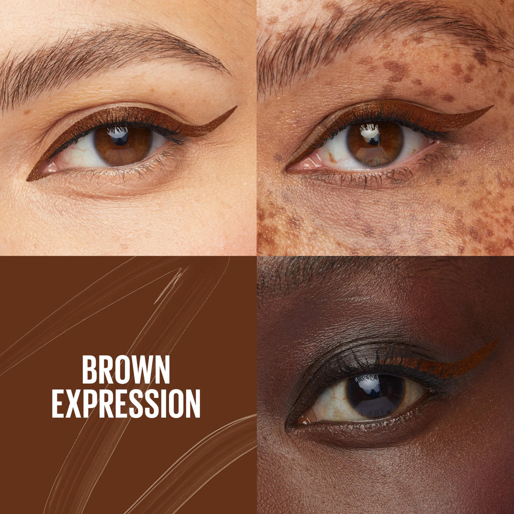 MAYBELLINE brun, échantillon uniforme prêt pour un look graphique.