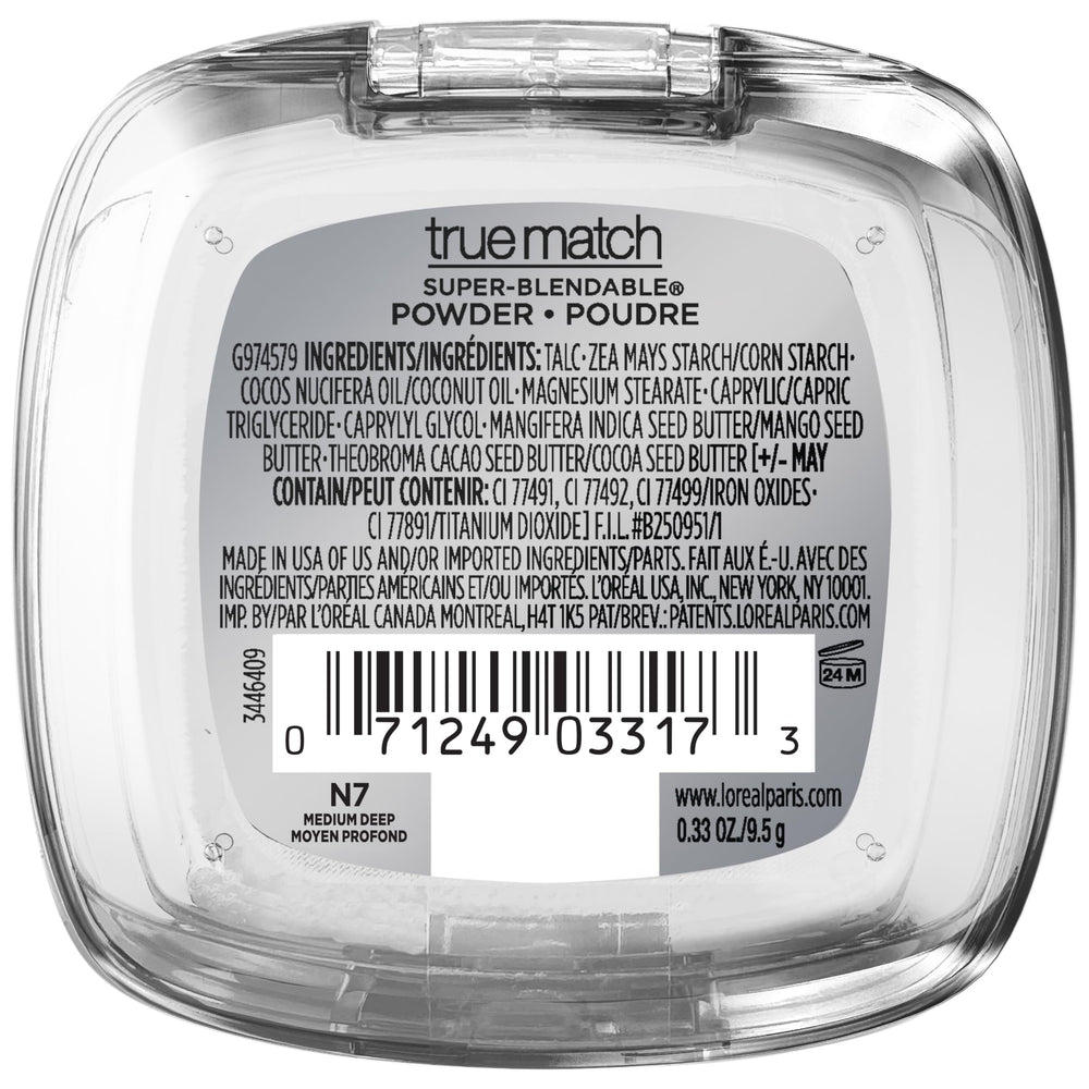 Maybelline True Match: nuance N7 pour les teints moyen-sombres et l’harmonie du teint.