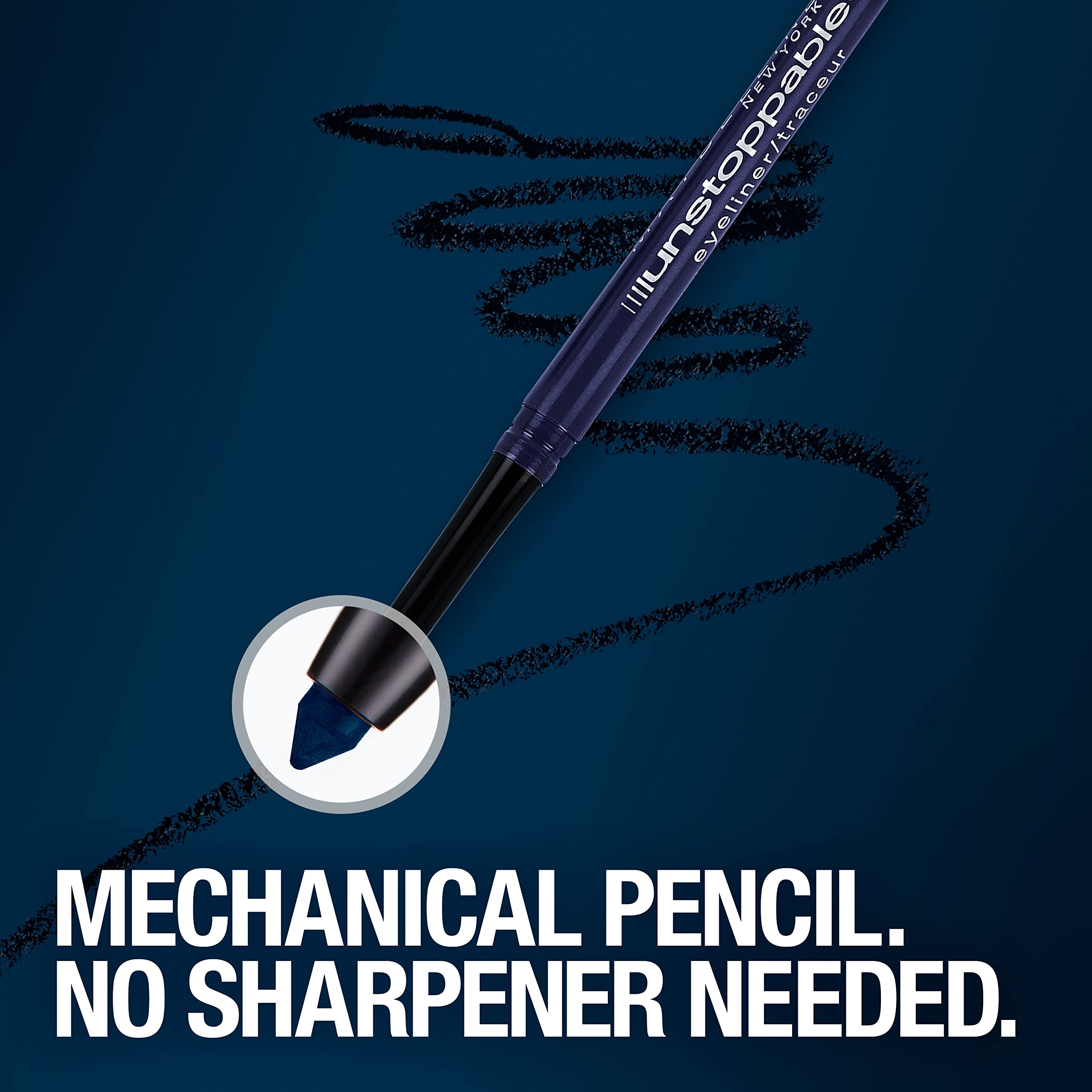 Look cat-eye lumineux avec le bleu saphir de Maybelline Unstoppable