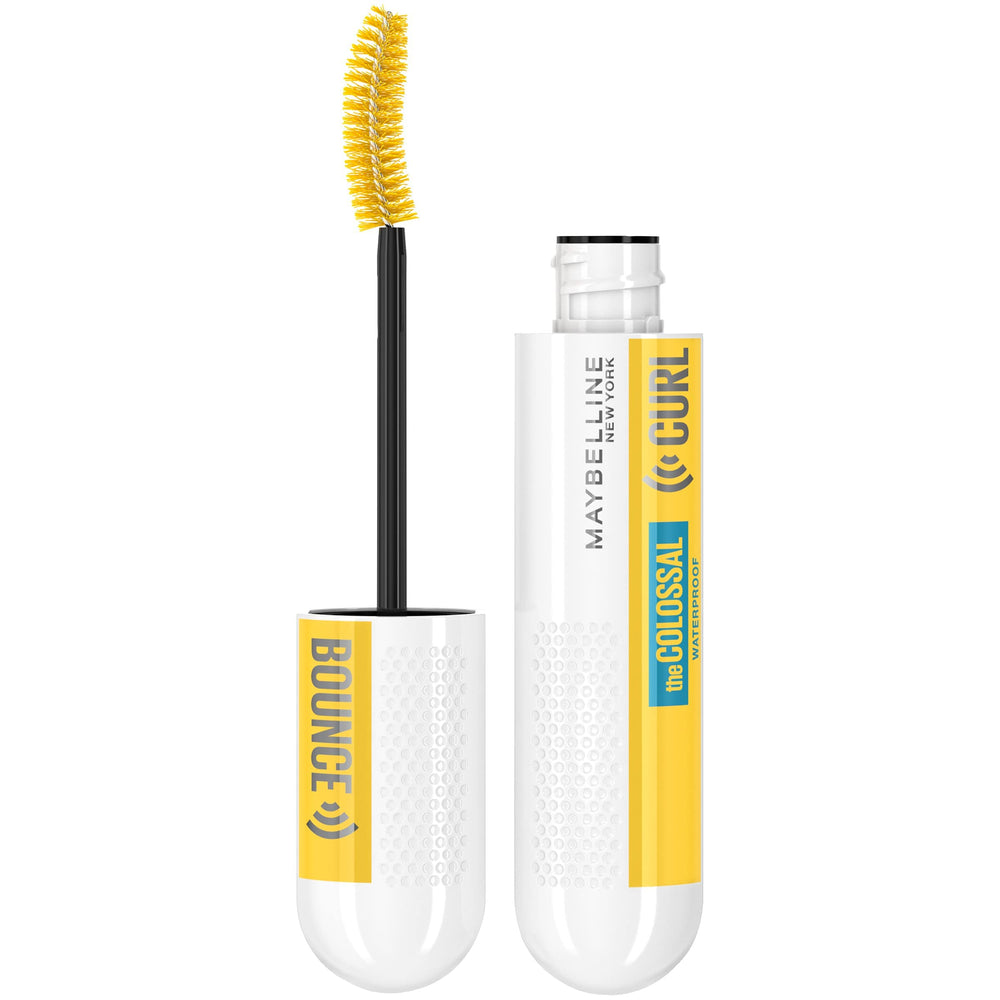 Maybelline Volum'Express Colossal Curl Bounce avec brosse pour un volume durable.